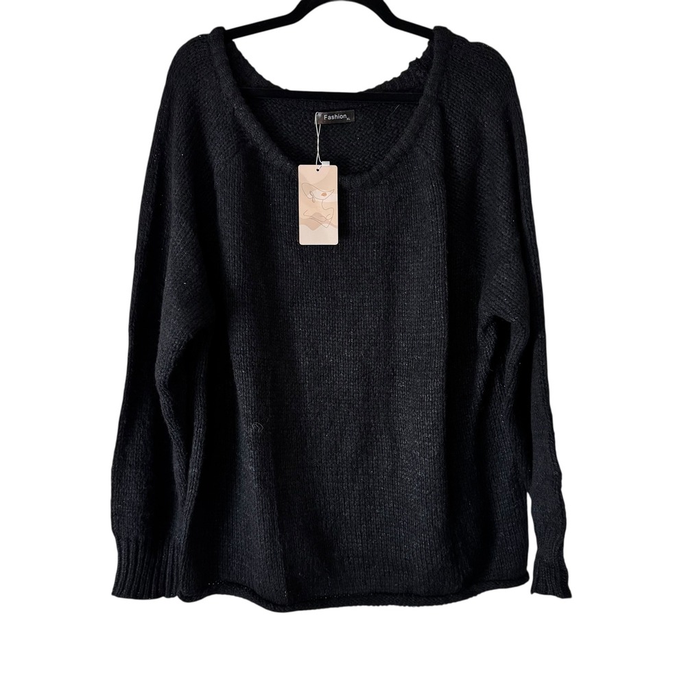 Fashion Oversized Sweater‎ Knit Pullover Long Sleeve Relaxed Fit XL